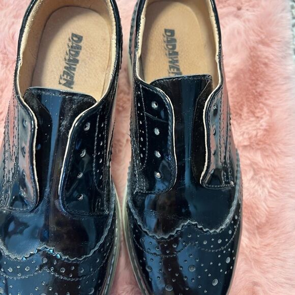 DADAWEN Platform Lace-Up Wingtips Square Toe Oxford. 9.5. - Picture 3 of 8